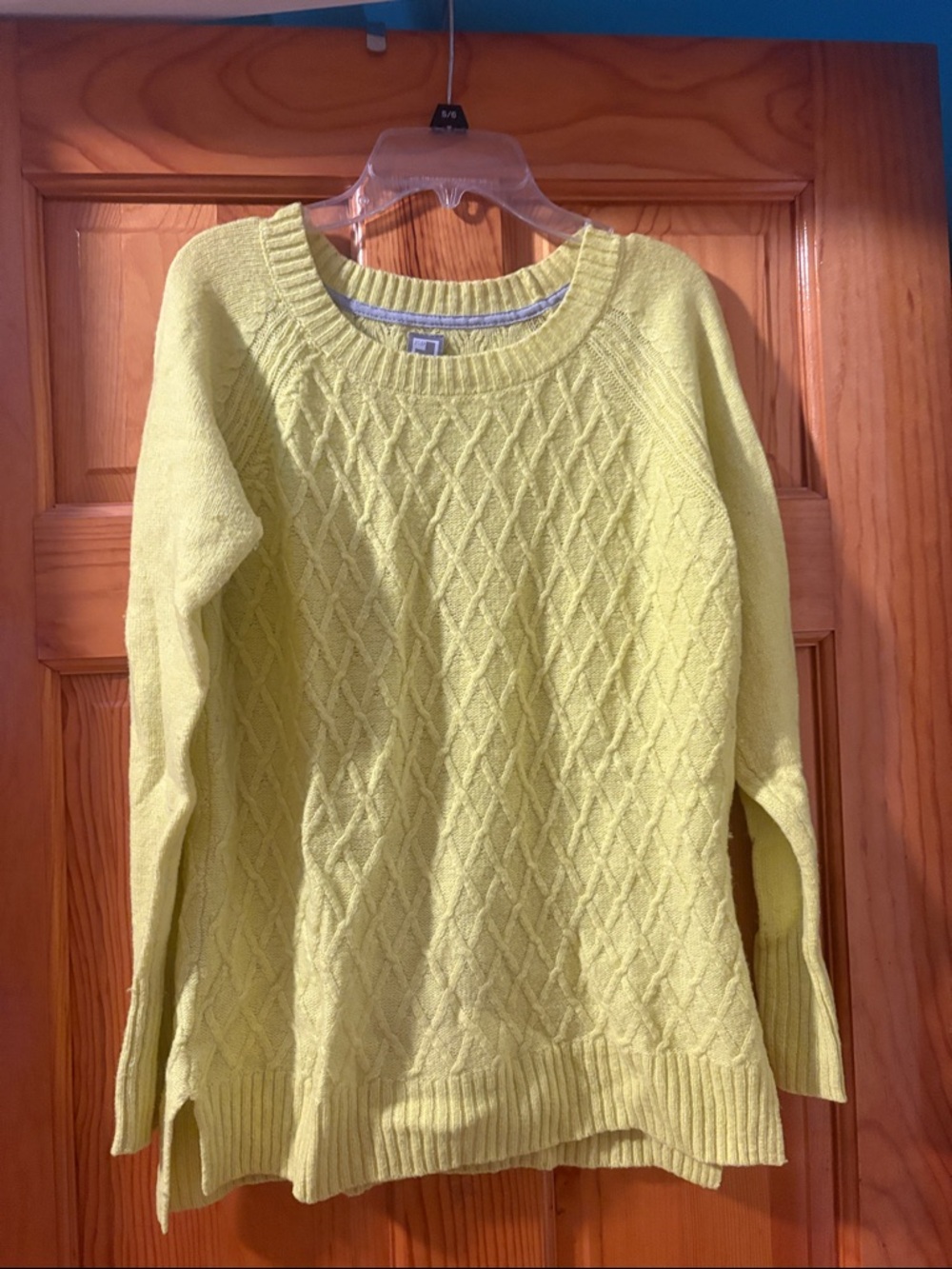 Women’s JCP S Lime Green Diamond Knit Sweater